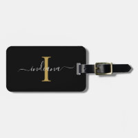 Modern Monogram Initial Skript Namn Returadress