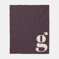 Modern Monogram Initialbokstav Mörklila Plommon