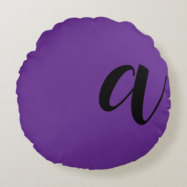 Modern monogram initialbokstav rund kudde (Framsidan)