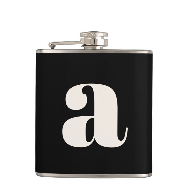 Modern monogram initialbokstav vigsel fet svart fickplunta (Framsidan)