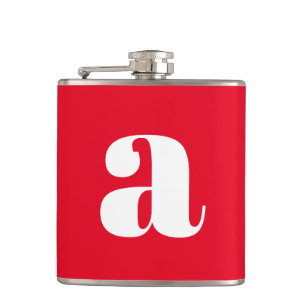 Modern monogram initialbokstav vigsel röd fickplunta