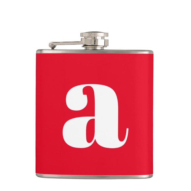 Modern monogram initialbokstav vigsel röd fickplunta (Framsidan)