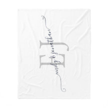 Modern Monogram Initialer Namn White