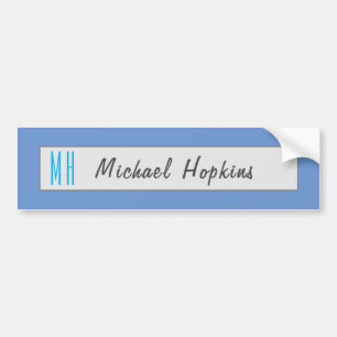 Modern Monogram Initialer Professionell Plain Simp Bildekal