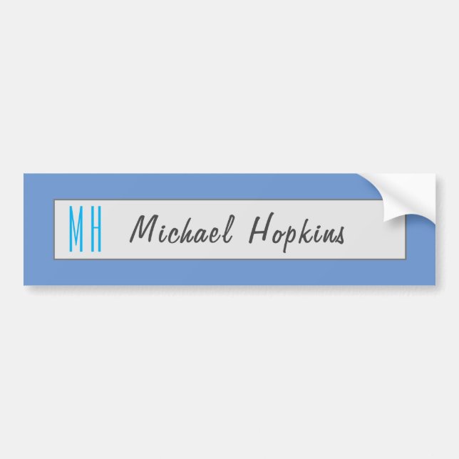 Modern Monogram Initialer Professionell Plain Simp Bildekal (Framsidan)
