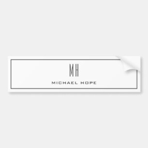 Modern Monogram Initialer Professionell Plain Simp Bildekal