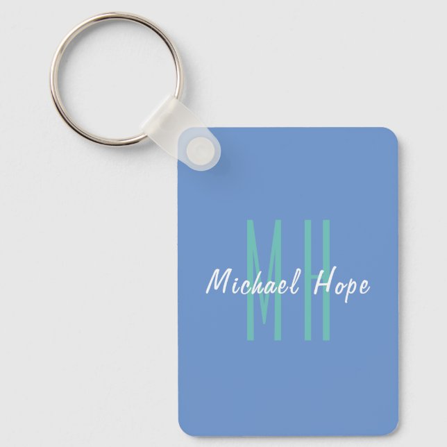 Modern Monogram Initialer Professionell Plain Simp Nyckelring (Framsida)