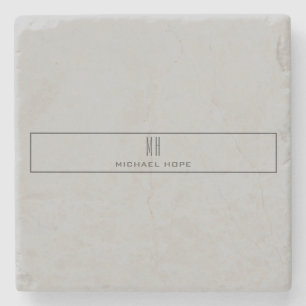 Modern Monogram Initialer Professionell Plain Simp Stenunderlägg