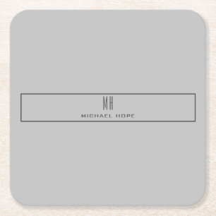 Modern Monogram Initialer Professionell Plain Simp Underlägg Papper Kvadrat