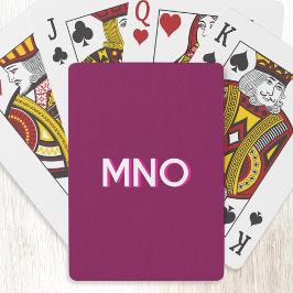 Modern Monogram Initialer Shadow Cherry Rosa Casinokort