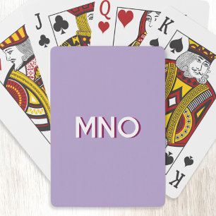 Modern Monogram Initialer Shadow Pastel Lilac Casinokort