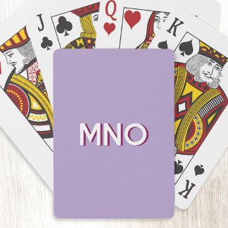 Modern Monogram Initialer Shadow Pastel Lilac Casinokort