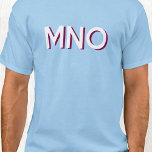Modern monogram Initialer Shadow T Shirt<br><div class="desc">Modern minimalistisk monogram initialer-skuggdesign som kan ändras för att anpassas. Vit typografi med en burgundskugga.</div>