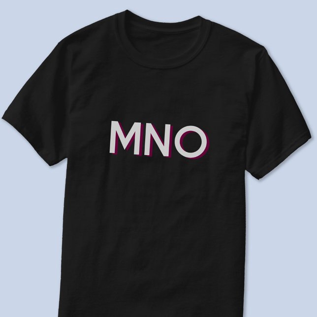 Modern monogram Initialer Shadow T Shirt (Monogram initials drop shadow personalized t-shirt)