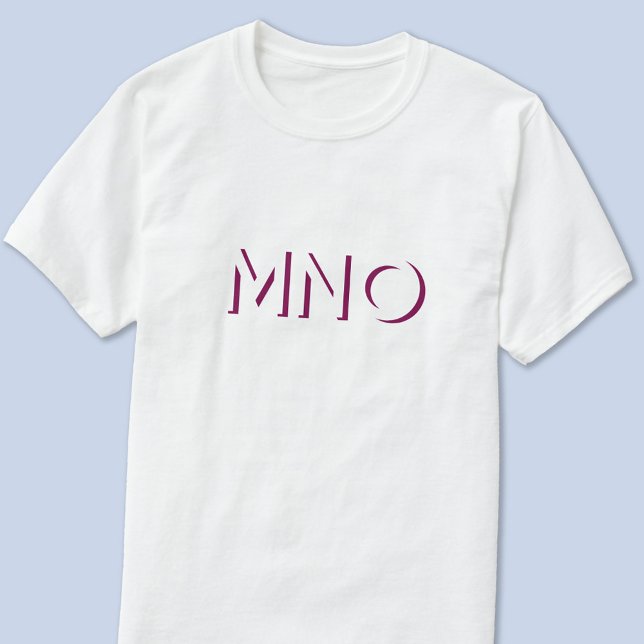 Modern monogram Initialer Shadow T Shirt (Monogram initials drop shadow personalized t-shirt)