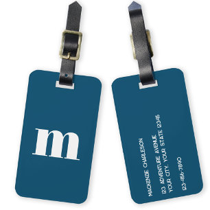 Modern monogram inledande Grönt Bagagebricka