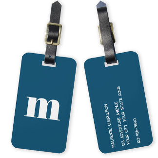 Modern monogram inledande Grönt Bagagebricka