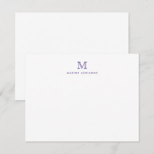 Modern monogram inledande Lila Violet Note Card Inbjudningar