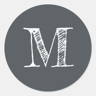 Modern monogram inledande svartvit etikett för sva