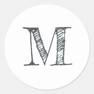Modern monogram inledande svartvit etikett för sva