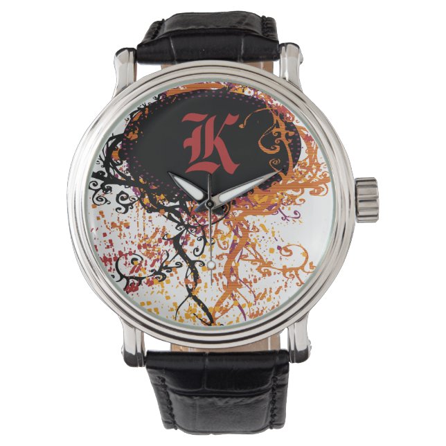 Modern Monogram K Armbandsur (Framsida)