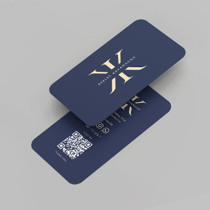 Modern Monogram K-Logotypens Professionell Mörk bl Visitkort