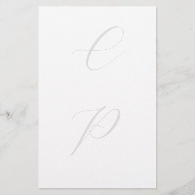 Modern monogram kalligrafi enkel namn brevpapper (Framsida)