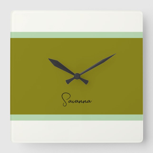 Modern monogram-klocka fyrkantig klocka (Framsida)