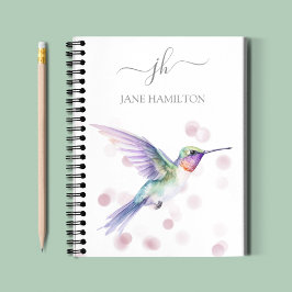 Modern Monogram Kolibri Anteckningsbok