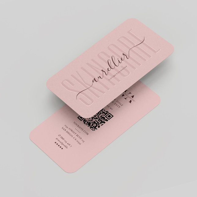 Modern monogram kometolog Esthetician Rosa Visitkort (Modern Monogram Cosmetologist Esthetician Pink Business Card
)