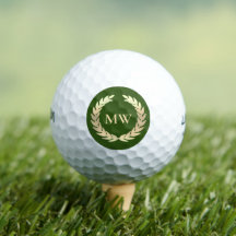 Modern Monogram-krans eget namn Golf Guld Grönt
