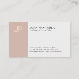 Modern Monogram Kreativ Elegant Beige Harmony Visitkort