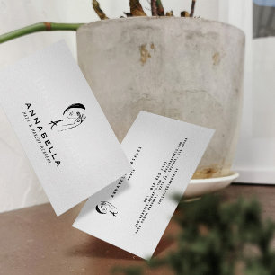 Modern monogram kvinnlig Ansikte-konst Visitkort