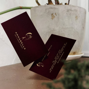 Modern monogram kvinnlig Ansikte-konst Visitkort