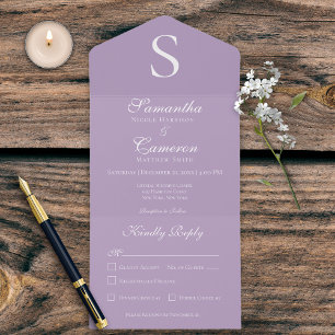 Modern Monogram Lavendel Middag