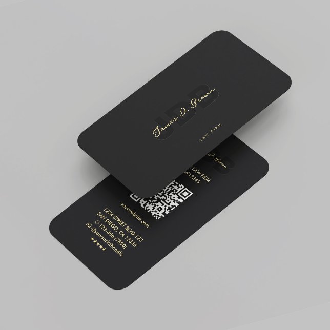 Modern Monogram Legal Law Firm Lawyer Black Guld Visitkort (Modern Monogram Legal Law Firm Lawyer Black Gold Business Card
)