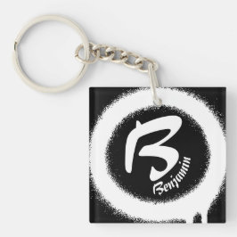 Modern Monogram Letter B Personalised Name Keychai