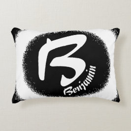 Modern Monogram Letter B Personalised Name Throw P Prydnadskudde