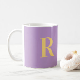 Modern Monogram Lila Lilac Kaffemugg