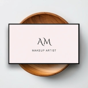 Modern, Monogram, ljusrosa Affärskort Visitkort