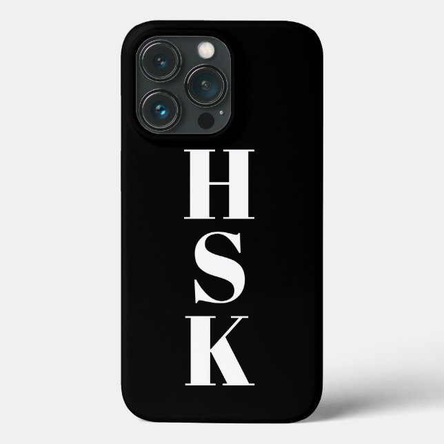Modern monogram lodrät initialer svart vit (Baksida)