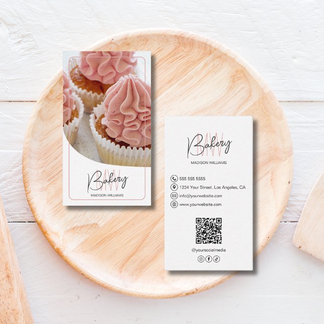 Modern Monogram Logo Bakery Visitkort (Create your own monogram logo, replace with your initials, name or text to match your business.)