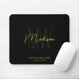 Modern Monogram Logotyp Black Guld Consultant Musmatta
