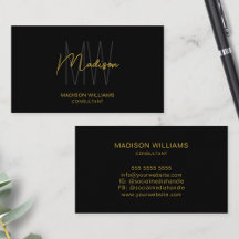 Modern Monogram Logotyp Black Guld Consultant