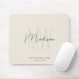 Modern monogram Logotyp Cream Tan Consultant Musmatta