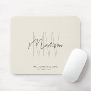 Modern monogram Logotyp Cream Tan Consultant Musmatta