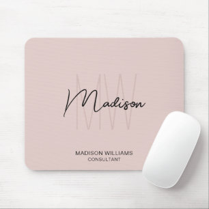 Modern Monogram Logotyp Rosa Consultant Musmatta