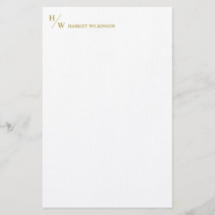 Modern Monogram Luxury Guld Personal Stationery  Brevpapper