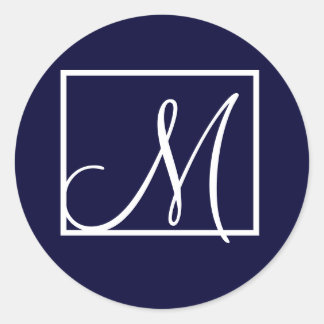 Modern monogram M Stickers Runt Klistermärke