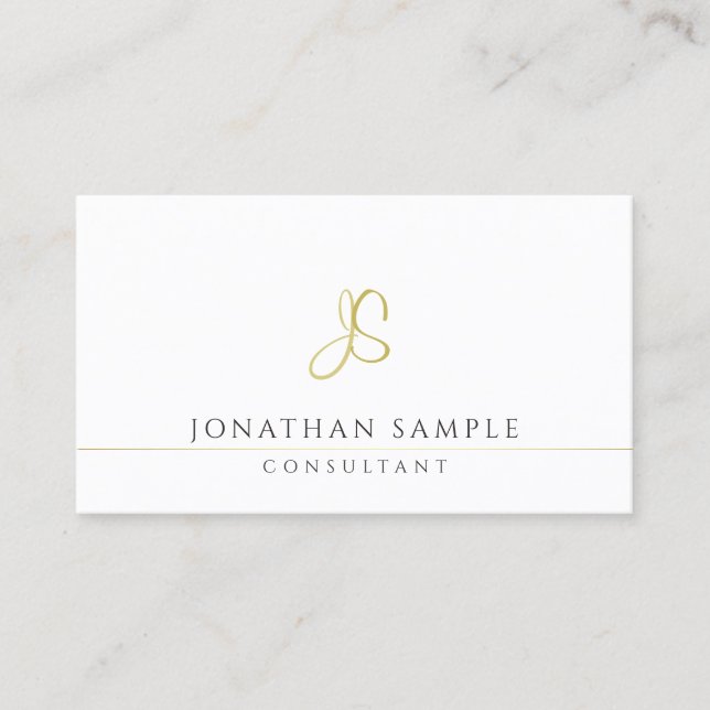 Modern monogram - mallkonsult för Elegant Visitkort (Framsida)